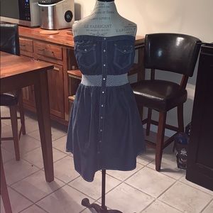 Stapless Jean Dress with Elastic Band